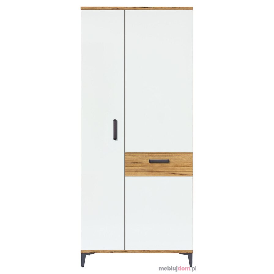 Szafa SNOBI SB-11 Dąb Craft Złoty + Biel Alpejska Połysk