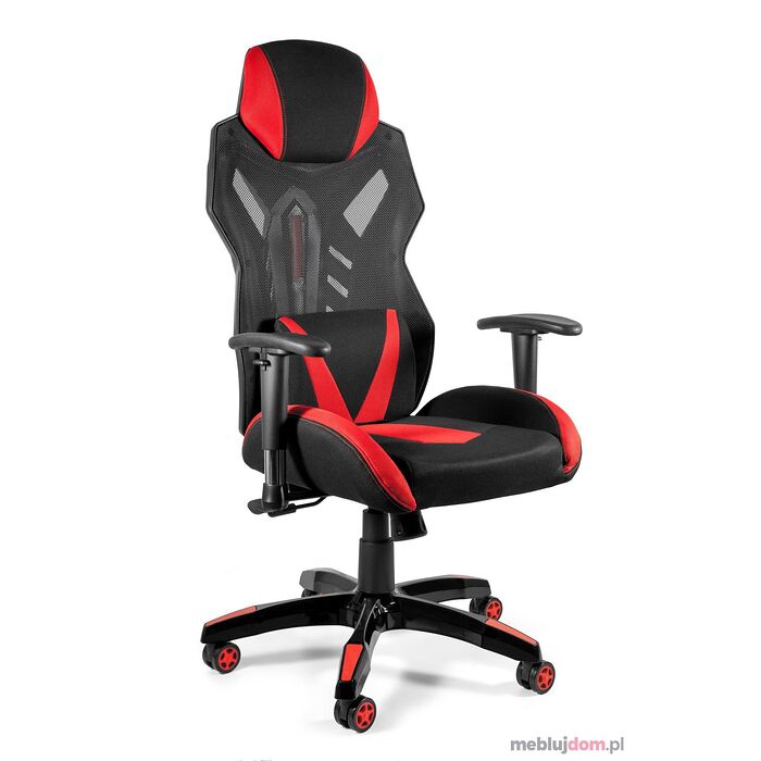 Kosmiczny fotel DYNAMIQ V17 Unique przód-front czarno-czerwony