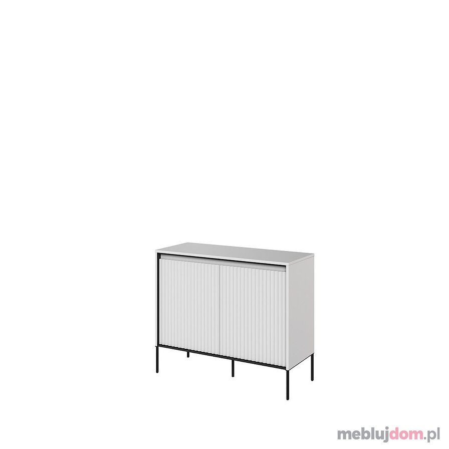 Dwudrzwiowa Komoda TREND TR-02 biała z frezowaniem w formie półkola