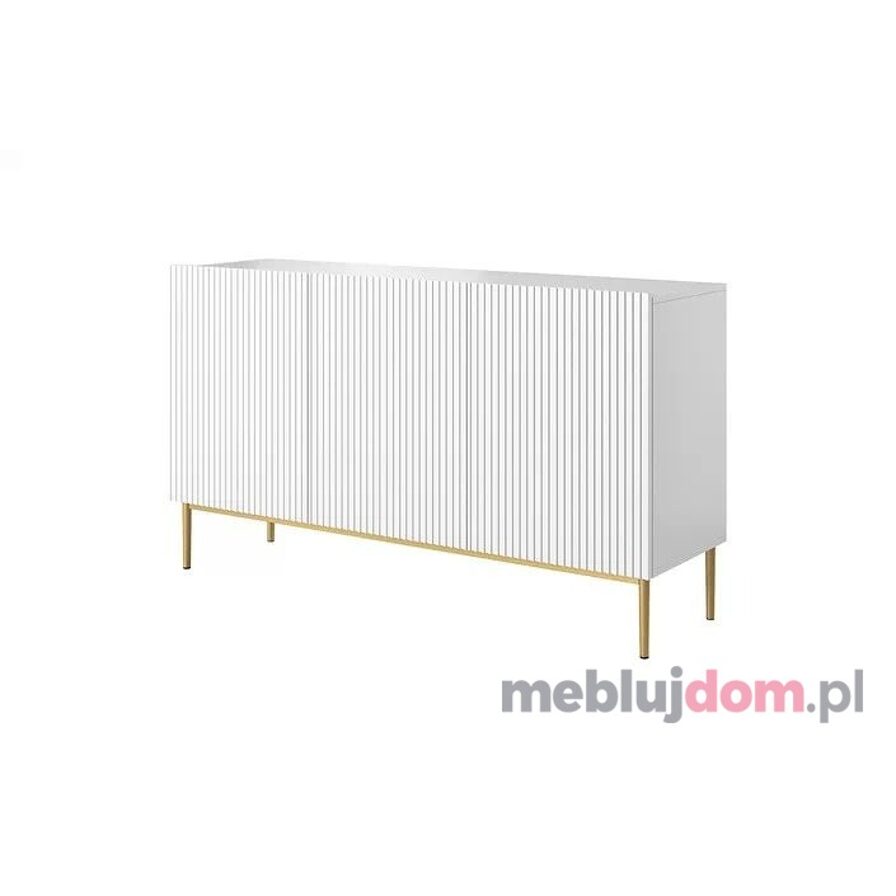 Komoda NICOLE GOLD 150 Czarny Mat Ryflowany Front