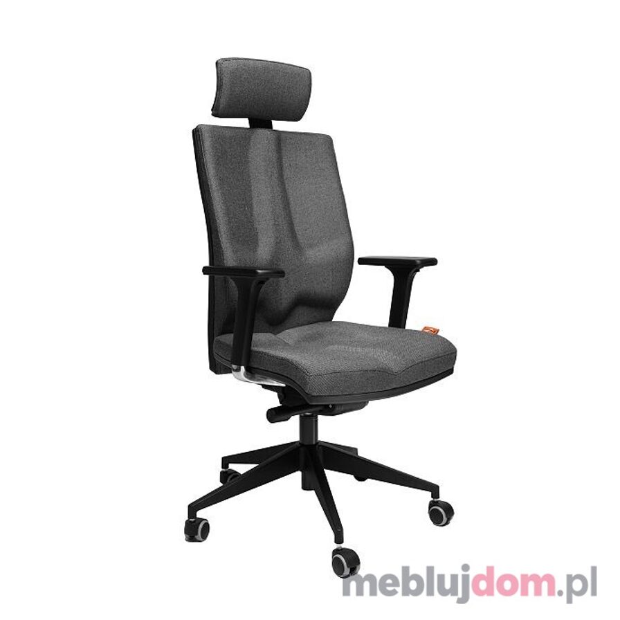 Fotel ergonomiczny K4 ELEGANCE Kulik System w tkaninie BASIC T19 jasnoszary
