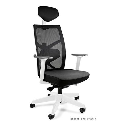 Fotel ergonomiczny TUNE Unique biały stelaż
