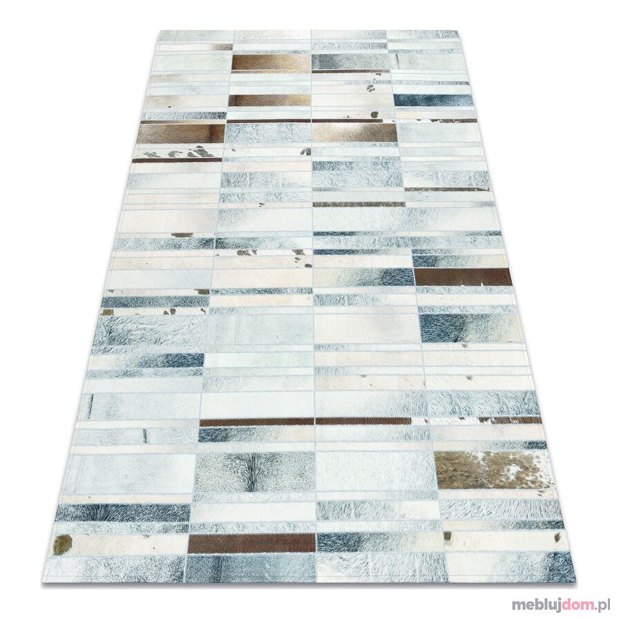 Dywan PATCHWORK 21717 beż - Skóra bydlęca, Deski 