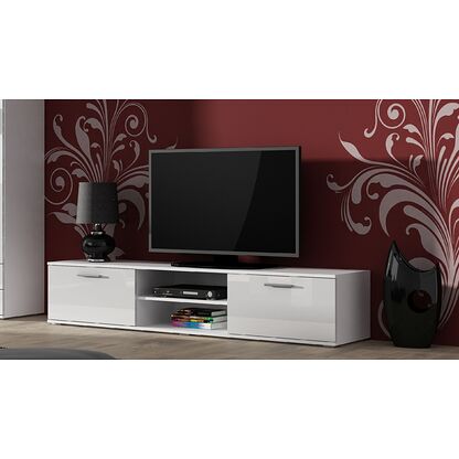 Szafka RTV SOHO 180 (Biały + biały połysk)