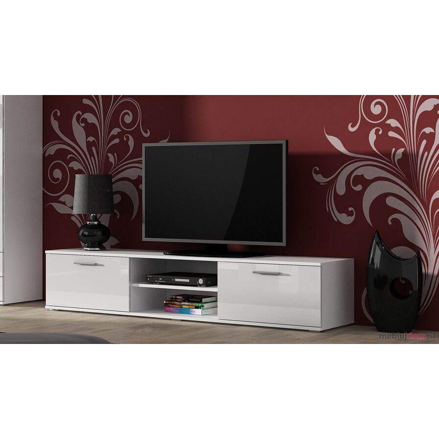 Szafka RTV SOHO 180 (Biały + biały połysk)