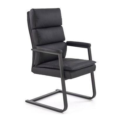 Czarne krzesło konferencyjne ADRIANO SKID Halmar