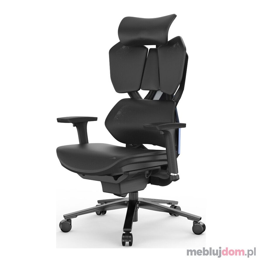 Fotel gamingowy FURIA PRO ergonomiczny dla gracza czarny z modułową konstrukcją