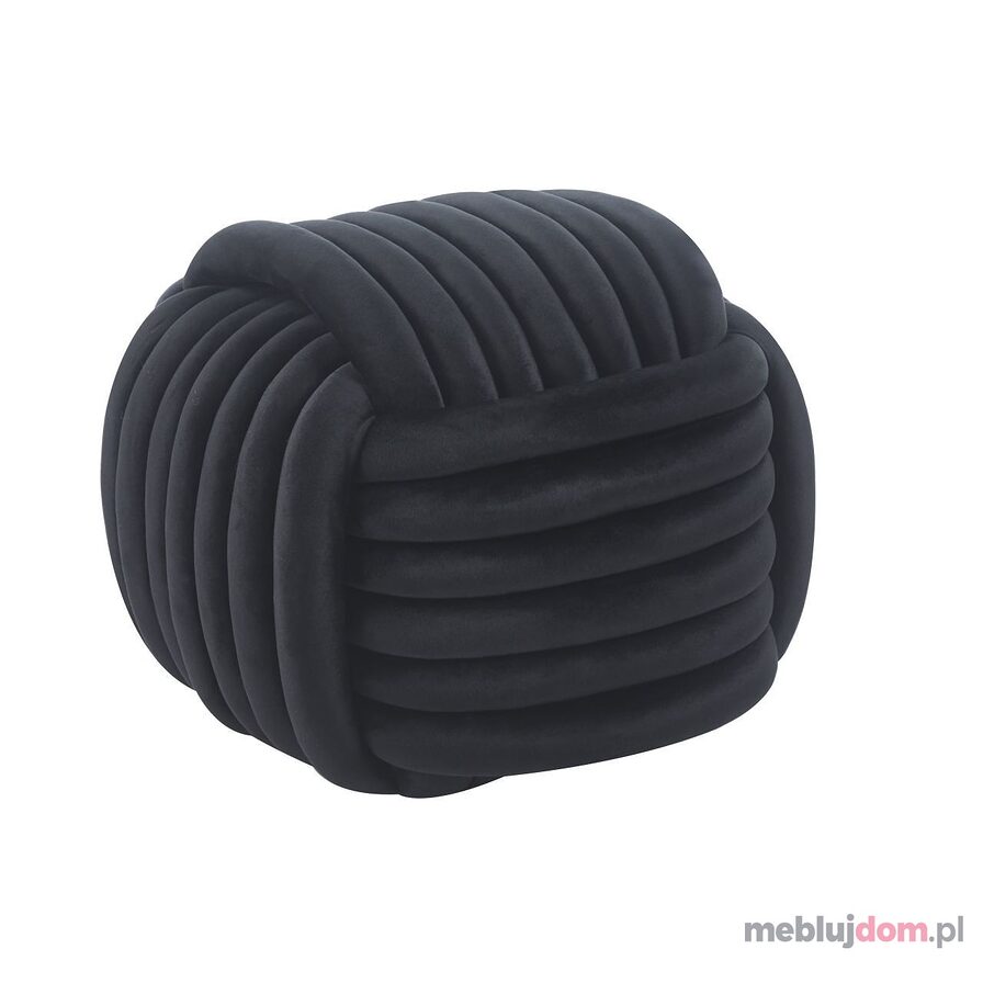 Pleciona pufa P5-FX tapicerowana tkaniną velvet w czarnym odcieniu