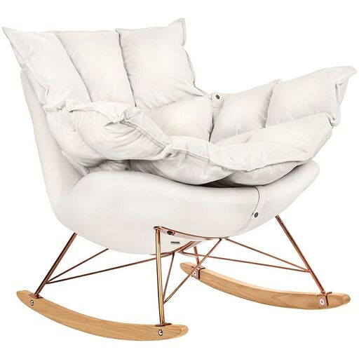 Fotel bujany SWING VELVET beżowy
