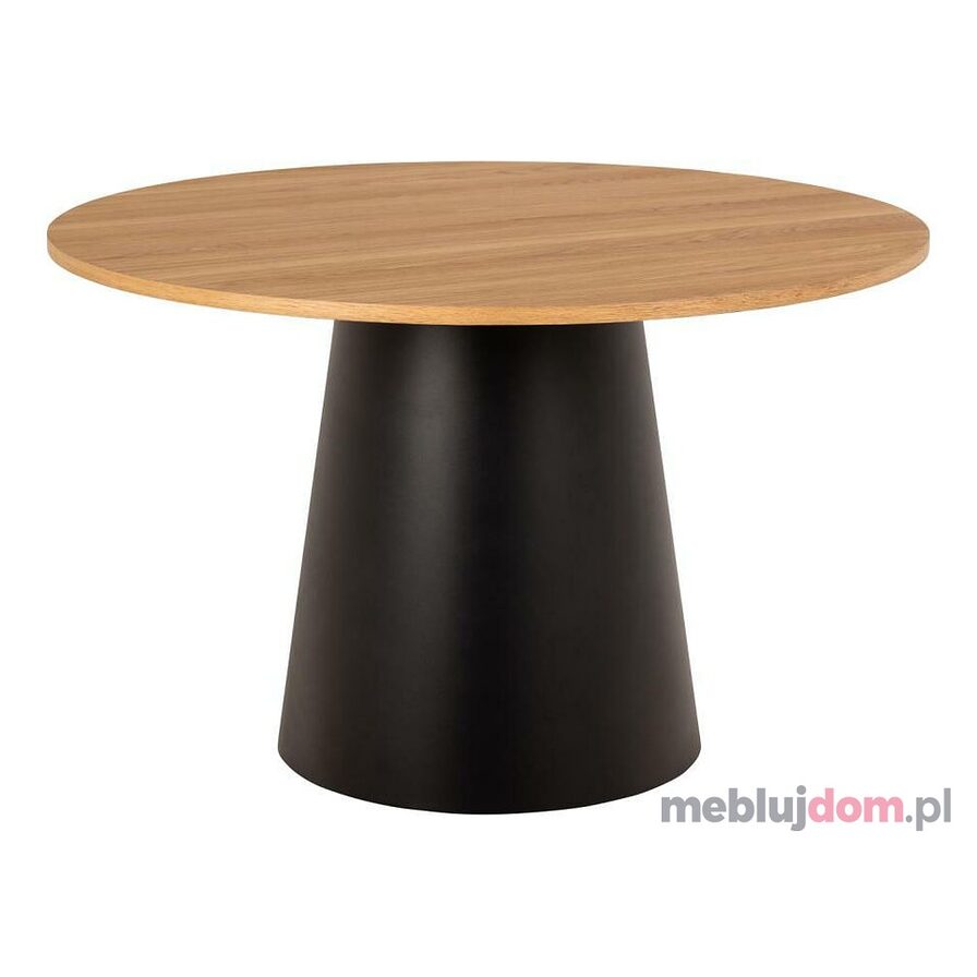Stół okrągły Soli 120cm dąb/czarny