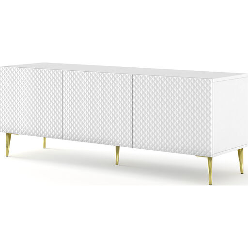 Szafka RTV RAVENNA DIAMOND 150 GLOSS GOLD LEGS