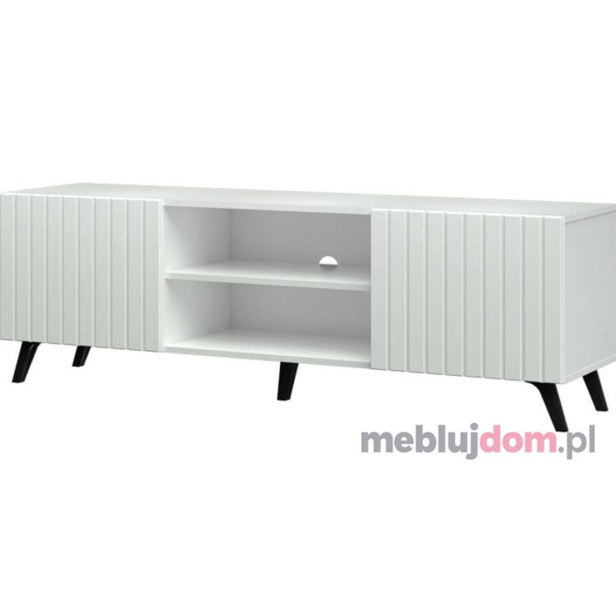 Szafka na nóżkach RTV DIVERSE WHITE DITV-1W Restol front FR2 biały mat