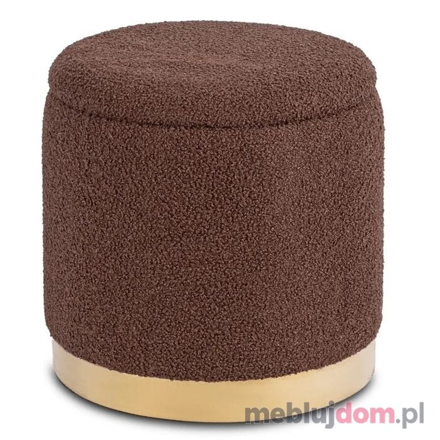 Pufa CARNOS brązowa w tkaninie boucle