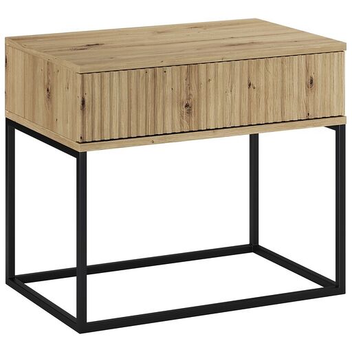 Szafka nocna SPELLO 61-60-1S - Dąb artisan + czarny