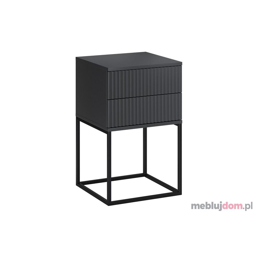 Szafka nocna SPELLO 61-40-2S - Antracyt + czarny 