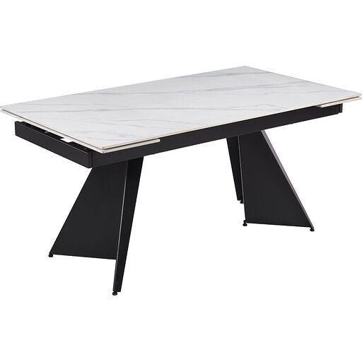 ST50-FX Stół rozkładany (biały marmur spiek) 160(220)x90