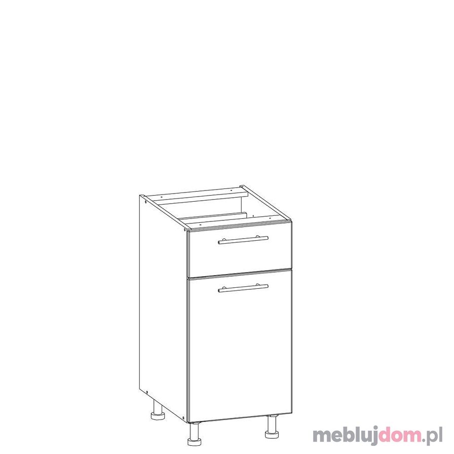 Szafka dolna TIFFANY T16/D40S1 (Biały + biały połysk)