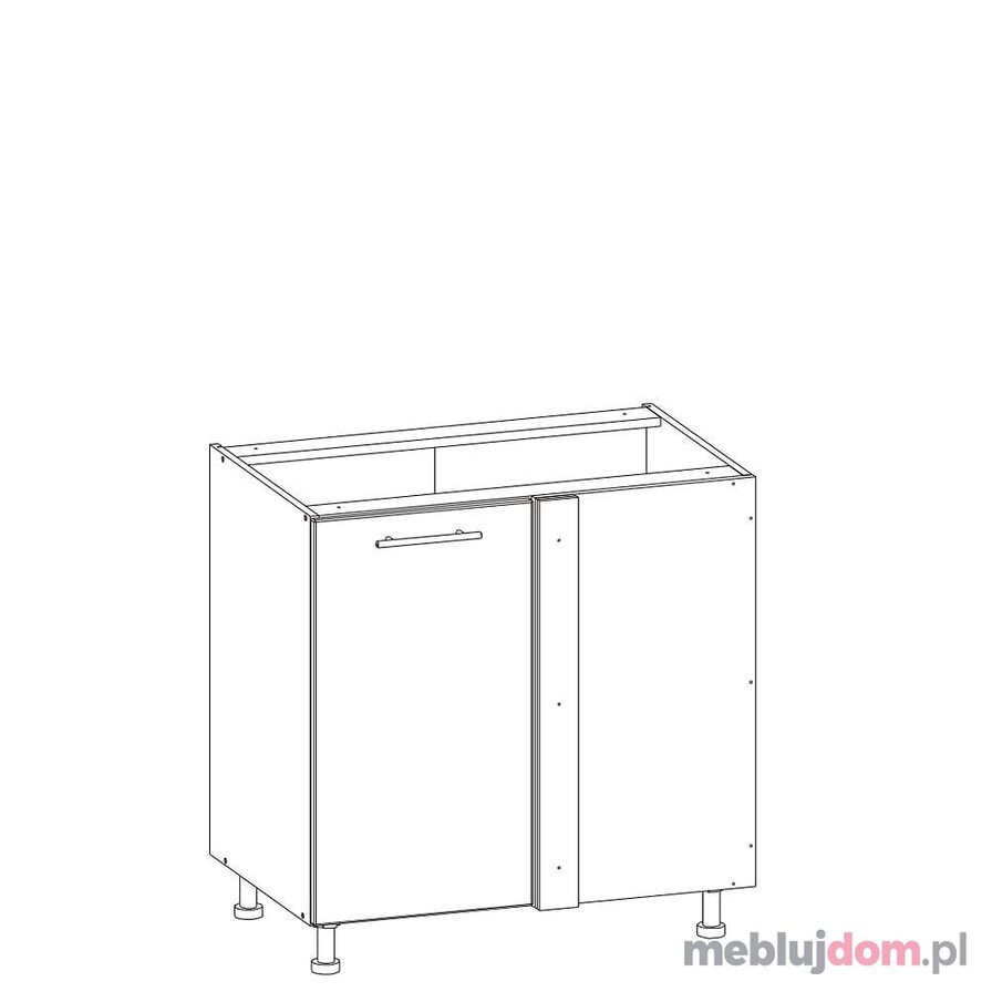 Szafka dolna TIFFANY T25/DNLP (Biały + biały połysk)