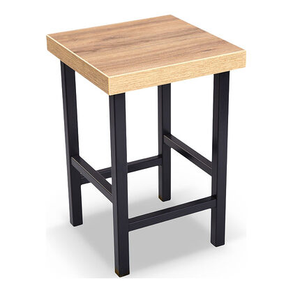 Taboret, stołek LOFTEO loftowy siedzisko 36mm czarny stelaż olcha