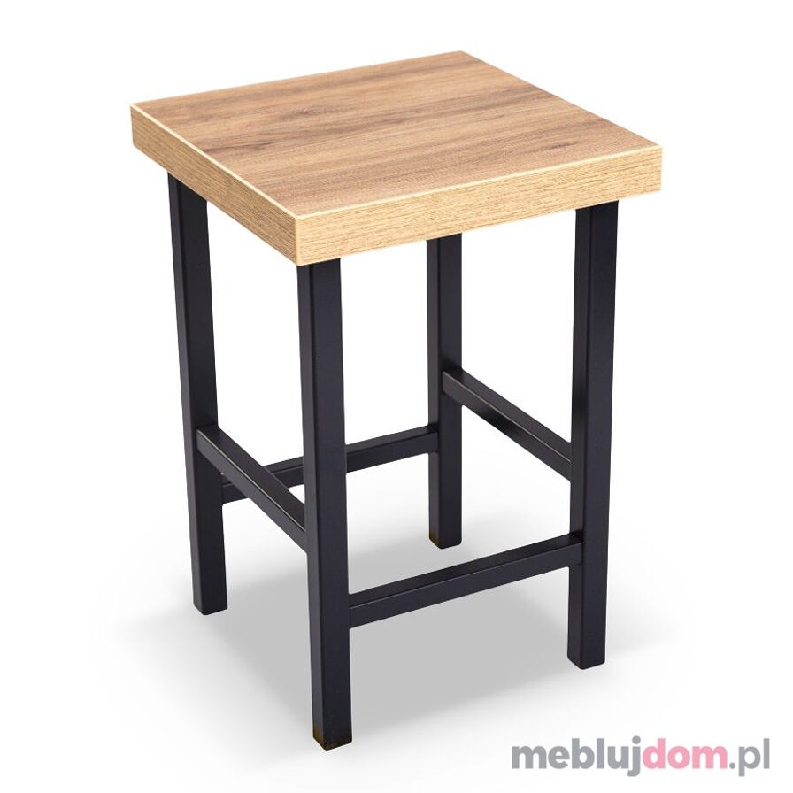 Taboret, stołek LOFTEO loftowy siedzisko 36mm czarny stelaż olcha