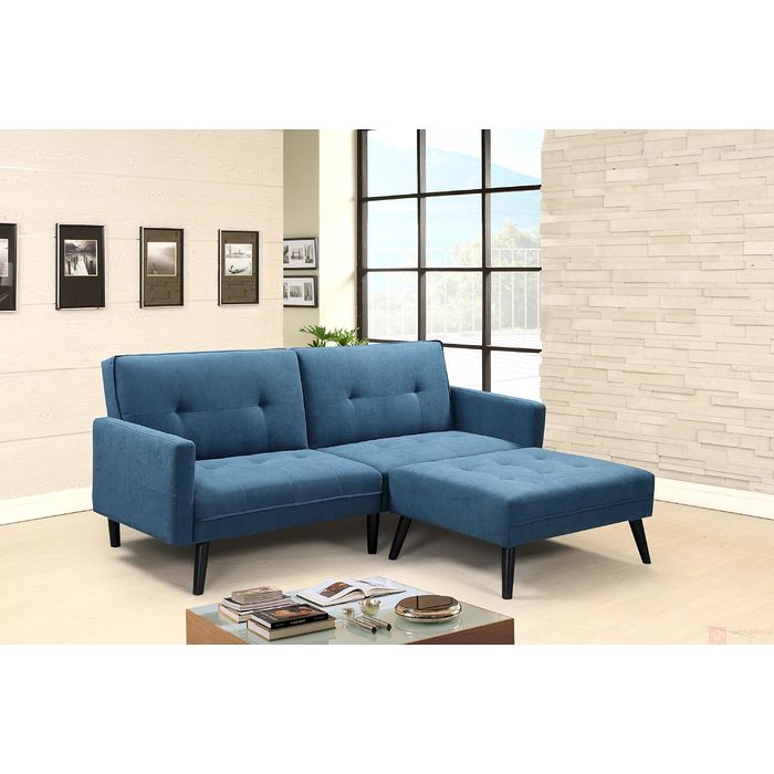 Sofa rozkładana CORNER Halmar niebieski aranżacja