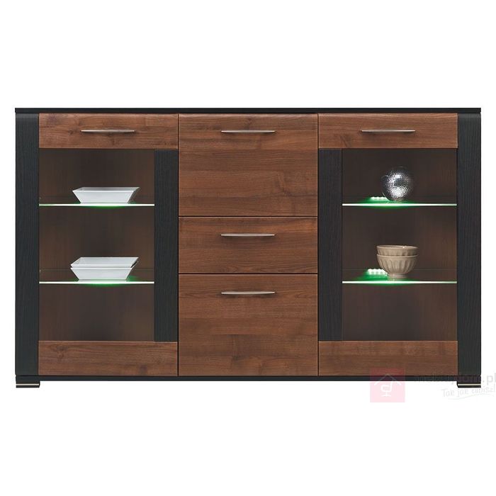 Kredens NAOMI NA-4 Z oświetleniem LED, Orzech + wenge