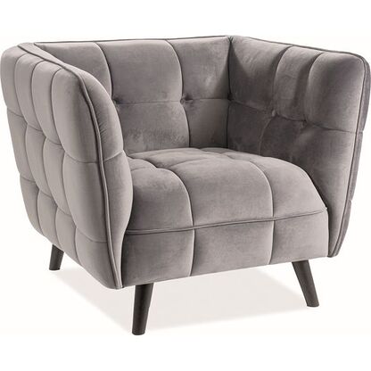 Fotel CASTELLO VELVET 1 Signal Bluvel 14 Szary