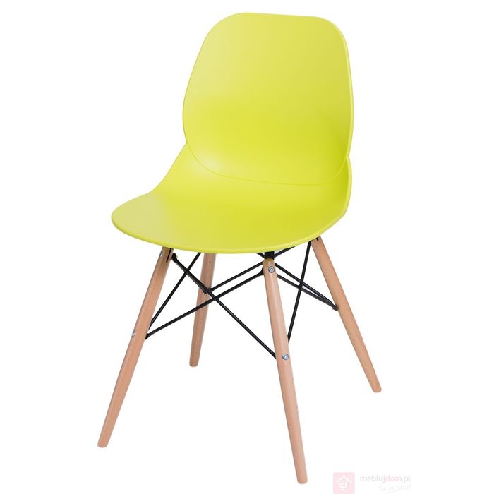 Krzesło LAYER DSW limonkowe przodem