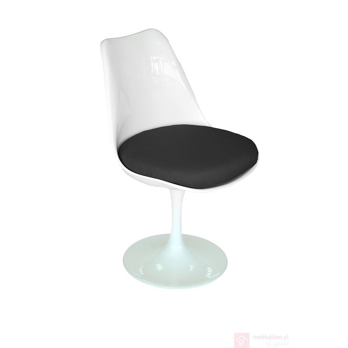 Krzesło TUL inspirowane Tulip Chair czarna poduszka