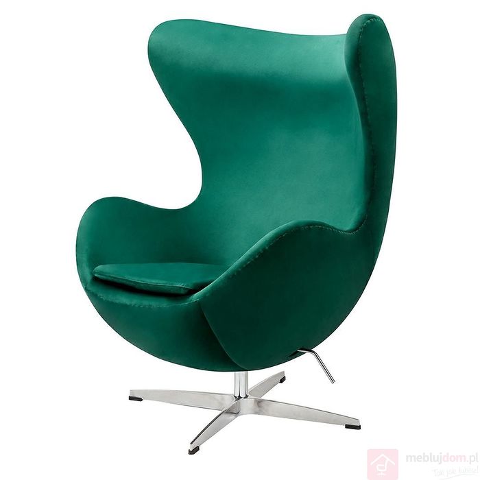 Fotel EGG CLASSIC VELVET zielony przodem