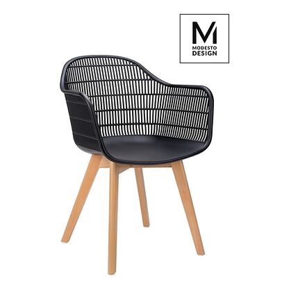 MODESTO krzesło BASKET ARM WOOD przodem