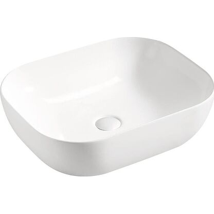 Umywalka nablatowa, ceramiczna SMILE 2 WHITE 50 cm
