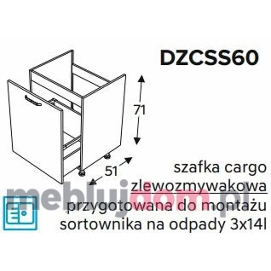 Szafka dolna MONO BLACK DZCSS60