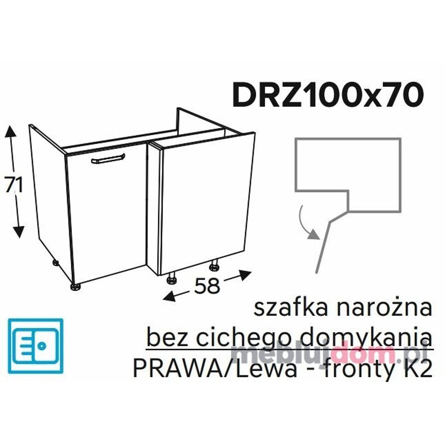 Szafka dolna KAMMONO BLACK DRZ100x70