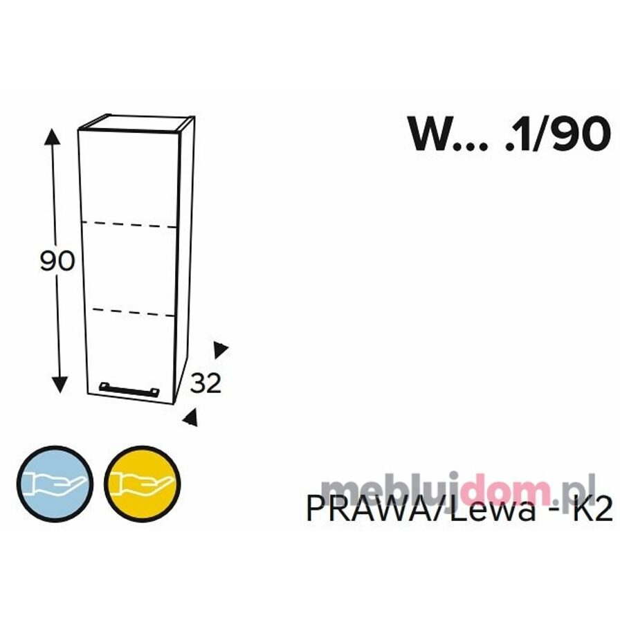 Szafka wisząca KAMMONO BLACK W1 90