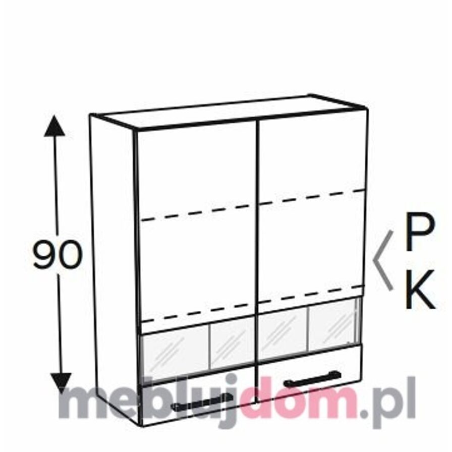 Szafka wisząca KAMMONO BLACK WW80 90