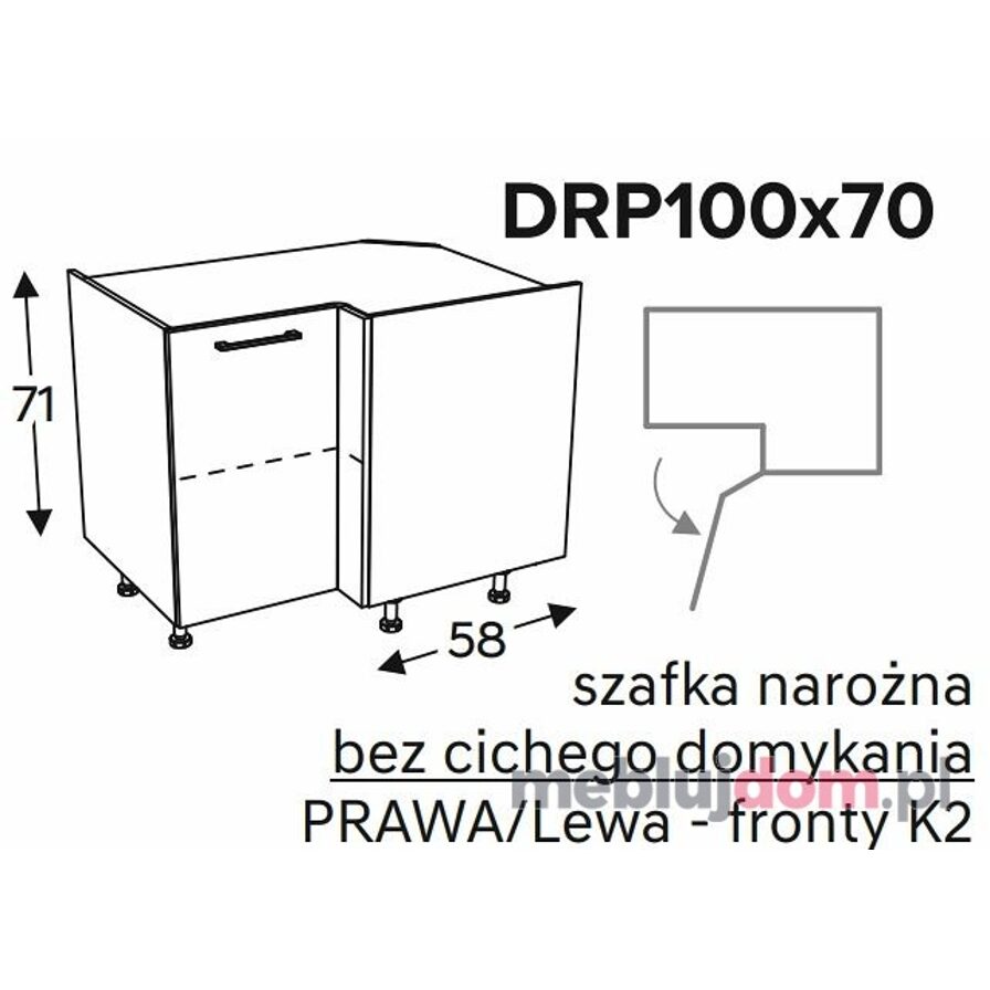 Szafka dolna KAMMONO CLASSIC DRP100x70 narożna