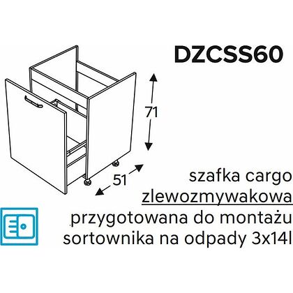 Szafka dolna KAMMONO CLASSIC DZCSS60