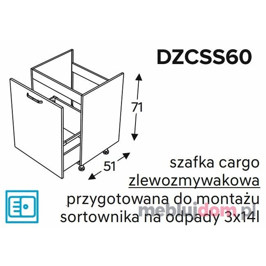 Szafka dolna KAMMONO CLASSIC DZCSS60