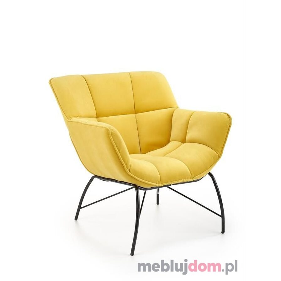 Fotel BELTON Velvet Halmar Żółty
