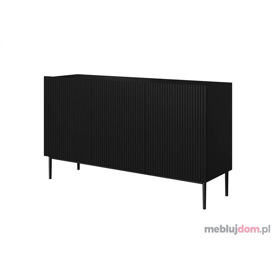 Komoda NICOLE 150 Czarny Mat frezowany front 