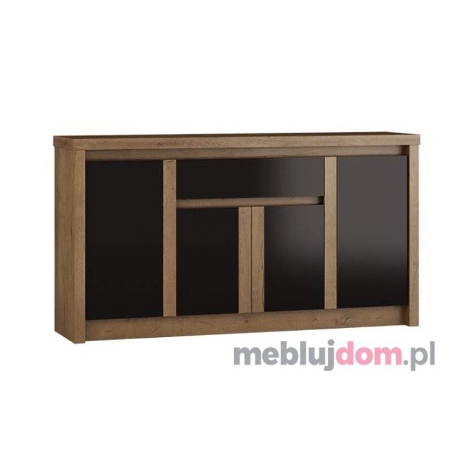 Komoda ANDRE 8 Dąb Lefkas Czarny Połysk