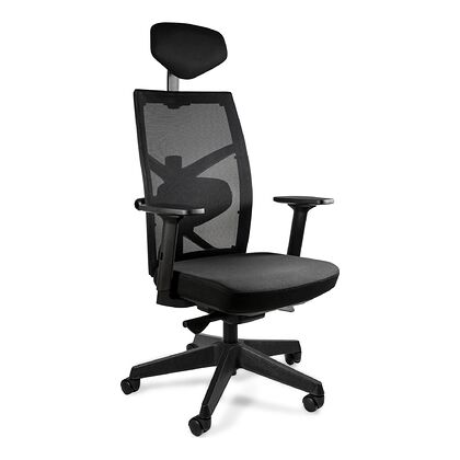 Fotel ergonomiczny TUNE Unique czarny stelaż