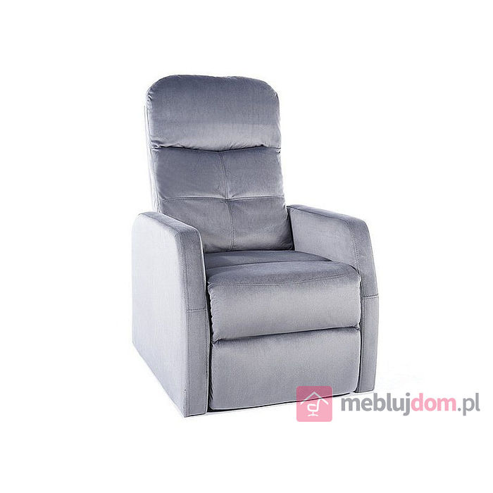 Fotel relaksacyjny ARES VELVET Signal szary