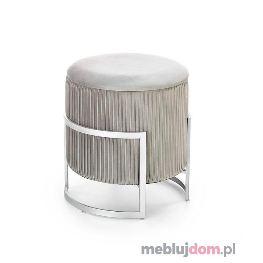 Pufa CRICKET Halmar velvet Jasny popiel bok