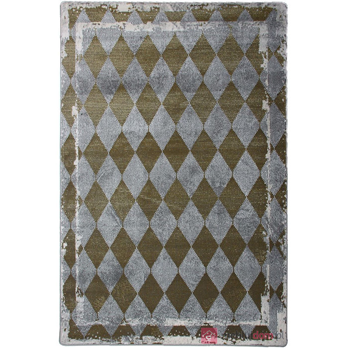 Dywan DIAMOND K8728G GOLD popielaty w złote romby