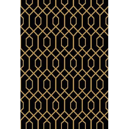 Dywan DIAMOND K4427G BLACK/GOLD Czarny ze złotym wzorem
