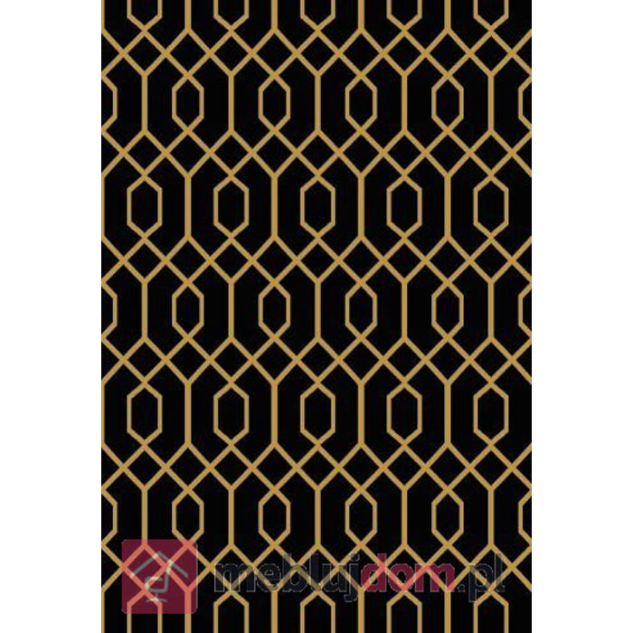 Dywan DIAMOND K4427G BLACK/GOLD Czarny ze złotym wzorem