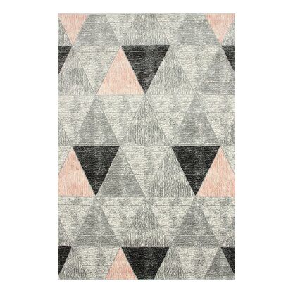 Dywan HOME W8493 CREAM/PINK Różowo-Szaro-Czarny