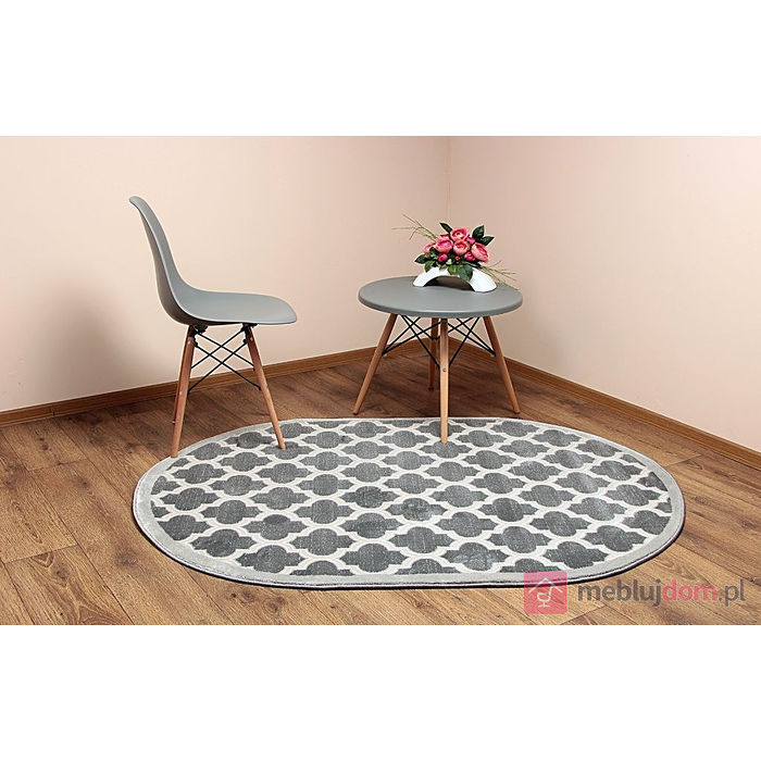 Dywan ROXY 8359B GREY Owal Aranżacja